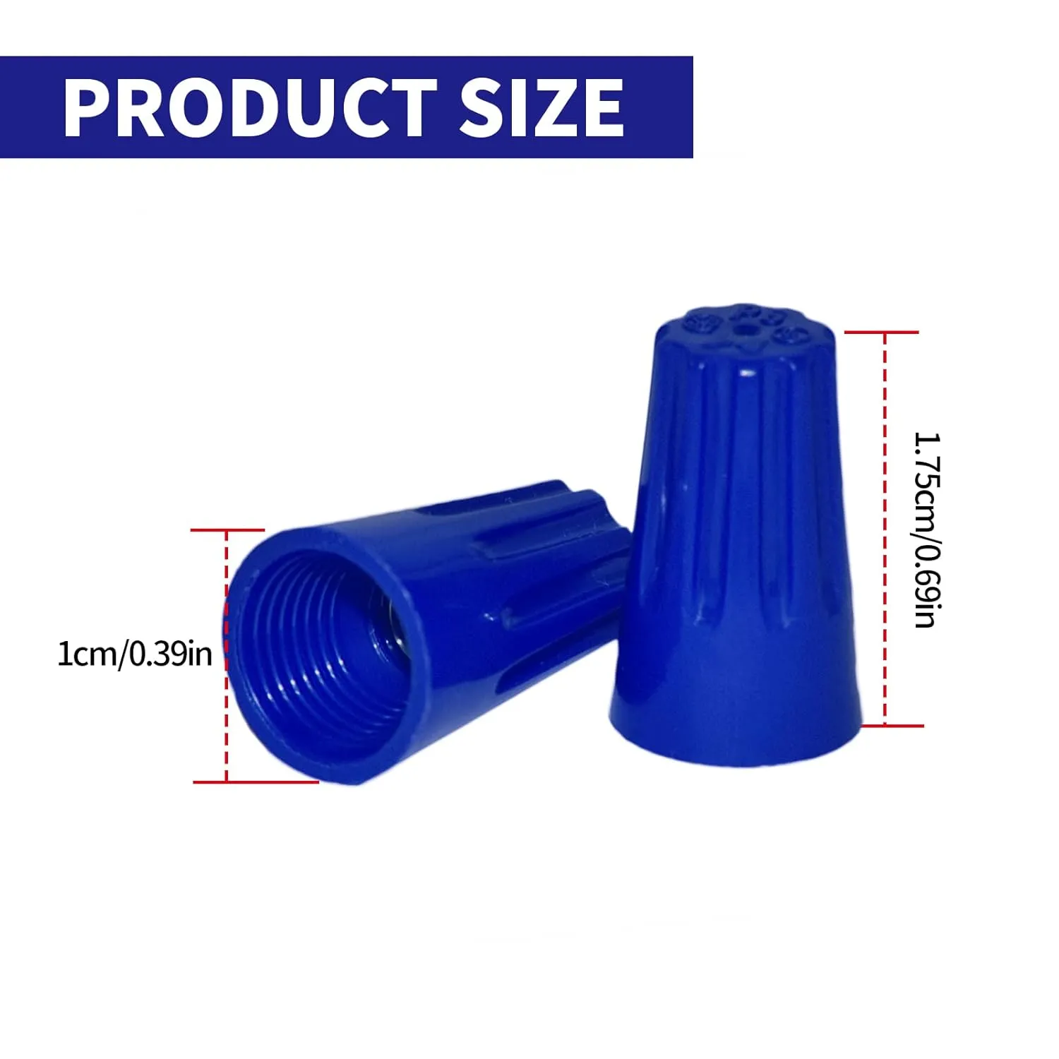 100Pcs Twist on Wire Connectors - Blue #20 - #18 AWG Wire Cap Bulk with Spring Inserted, Easy Screw on Electrical Caps
