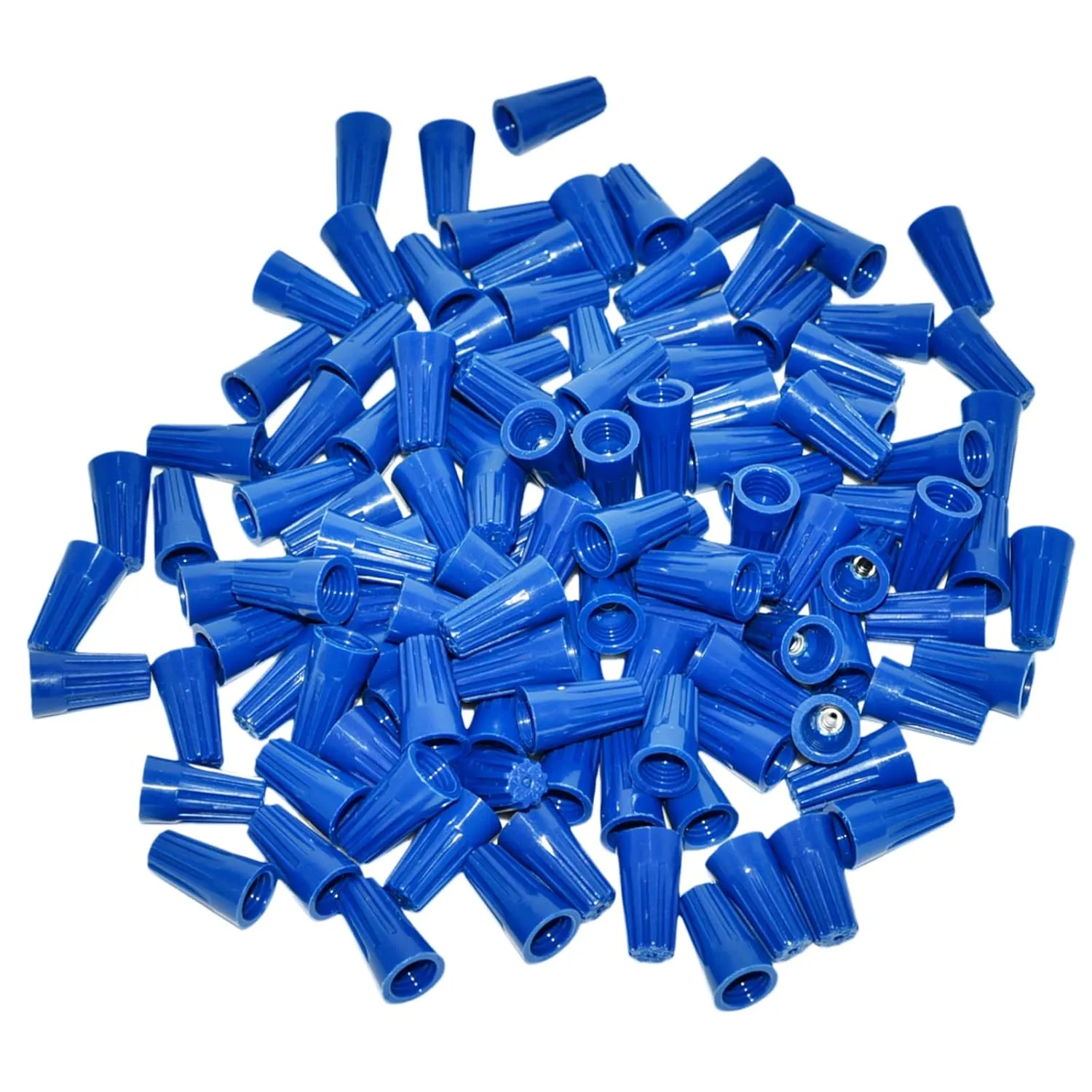 100Pcs Twist on Wire Connectors - Blue #20 - #18 AWG Wire Cap Bulk with Spring Inserted, Easy Screw on Electrical Caps