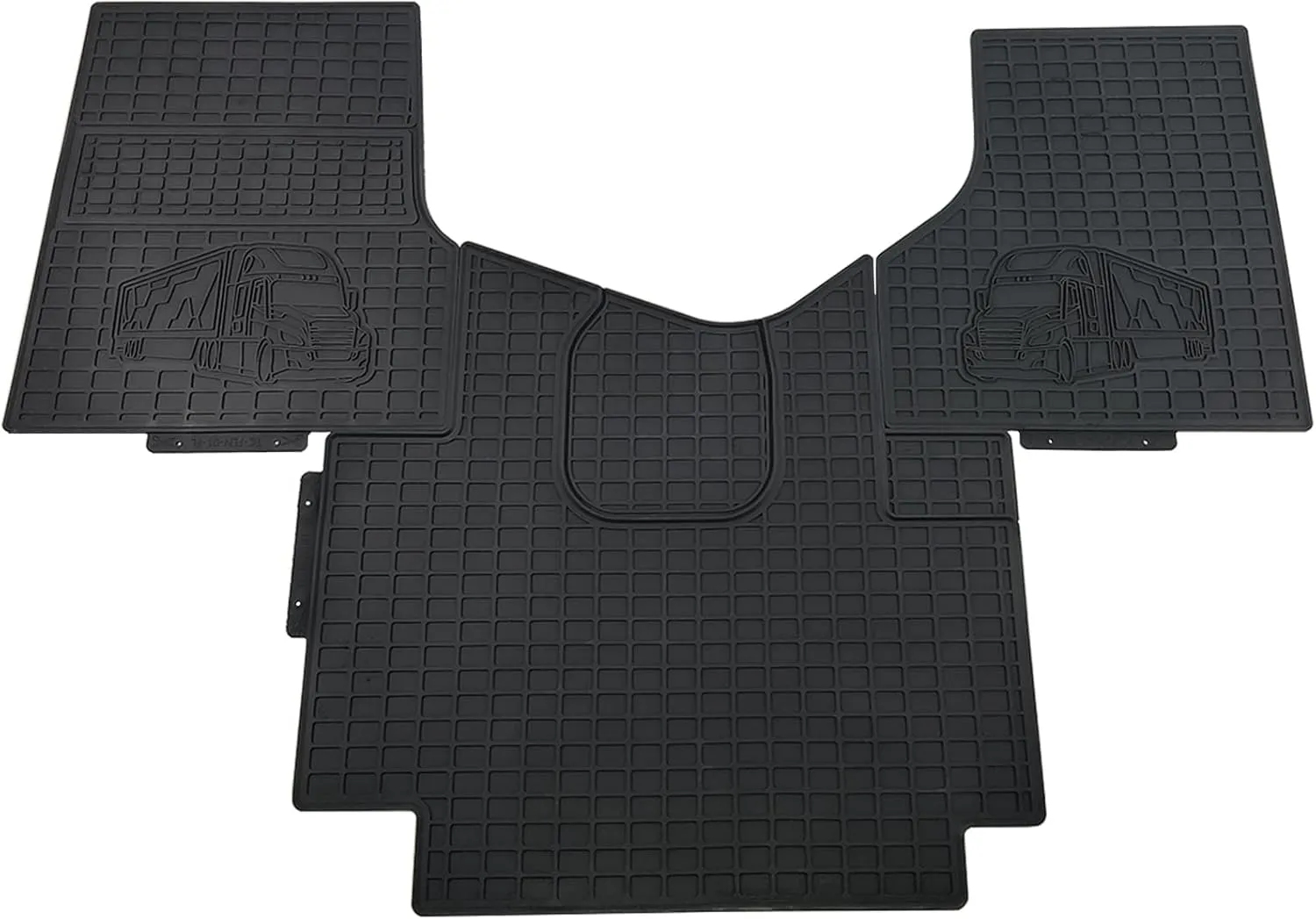 3 Piece Floor Mats MAT Liners Set Fit for 2018-2021 Freightliner Cascadia New Generation 116 & 126, All Weather Protection, Black