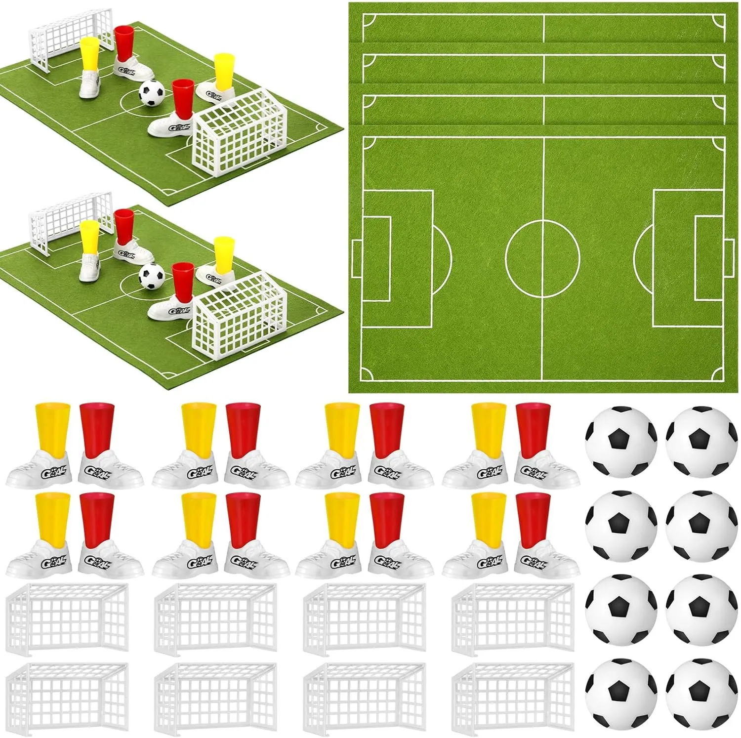4 Set Soccer Centerpieces Table Decor Soccer Party Decorations Football Pitch on The Table Game with 4 Flick Football Games Set Office Sports Party Favors(Funny)