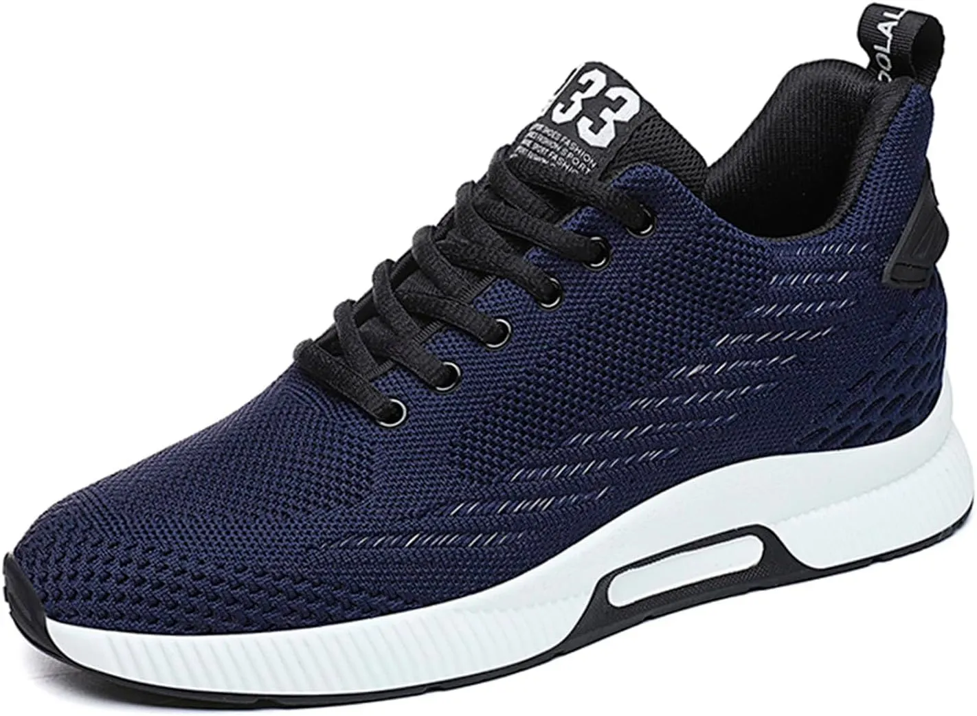 8cm Men's Elevator Shoes Men's Casual Mesh Trainers Lightweight Breathable Lace Up Sports Shoes with Hidden Lift Heel for Men Sneaker Boots Mens Zip