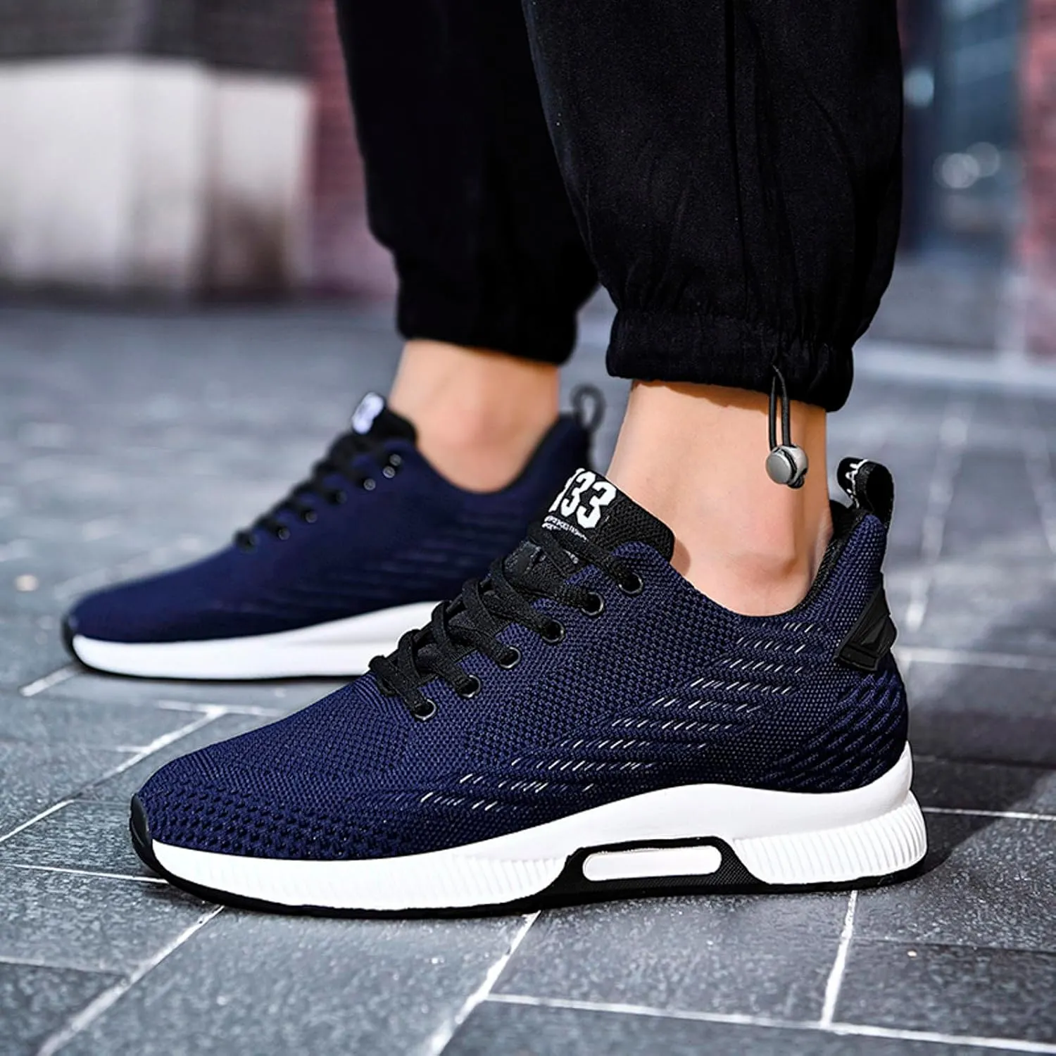 8cm Men's Elevator Shoes Men's Casual Mesh Trainers Lightweight Breathable Lace Up Sports Shoes with Hidden Lift Heel for Men Sneaker Boots Mens Zip