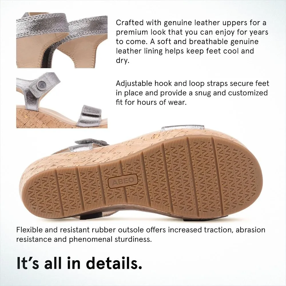 ABEO Riviera Strap Sandals For Women | Arch Support Sandals Women's | Ball of Foot Pain Relief | Built-In Metatarsal Pads Women | Ball Of Foot Cushions for Women