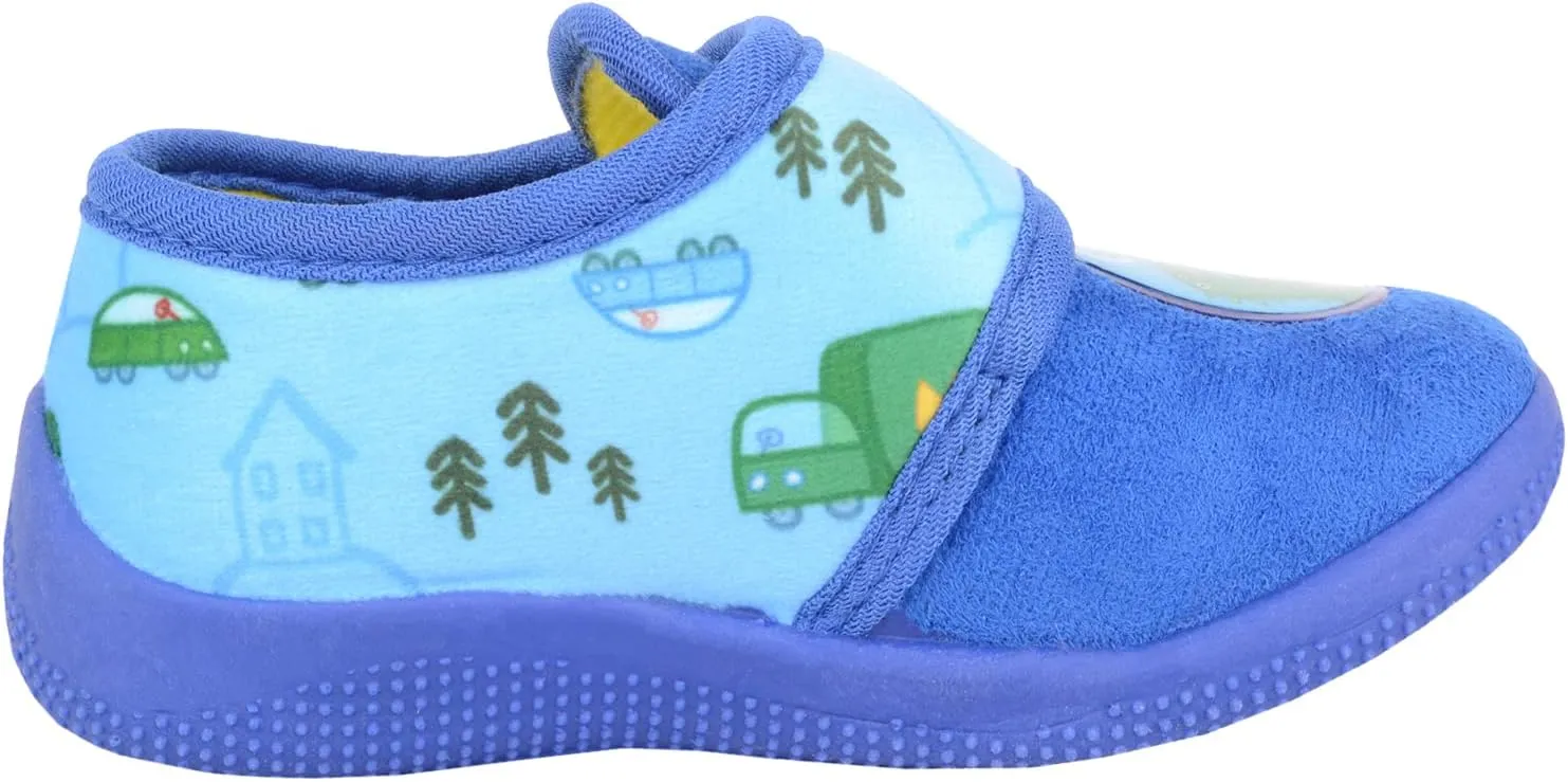 ABSOLUTE FOOTWEAR Childrens Kids Infants Boys Winter Slip On Touch and Close Cartoon Pig Slippers