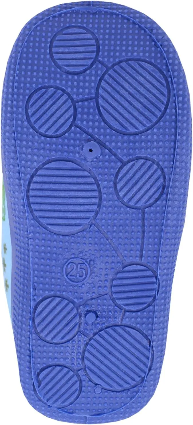 ABSOLUTE FOOTWEAR Childrens Kids Infants Boys Winter Slip On Touch and Close Cartoon Pig Slippers