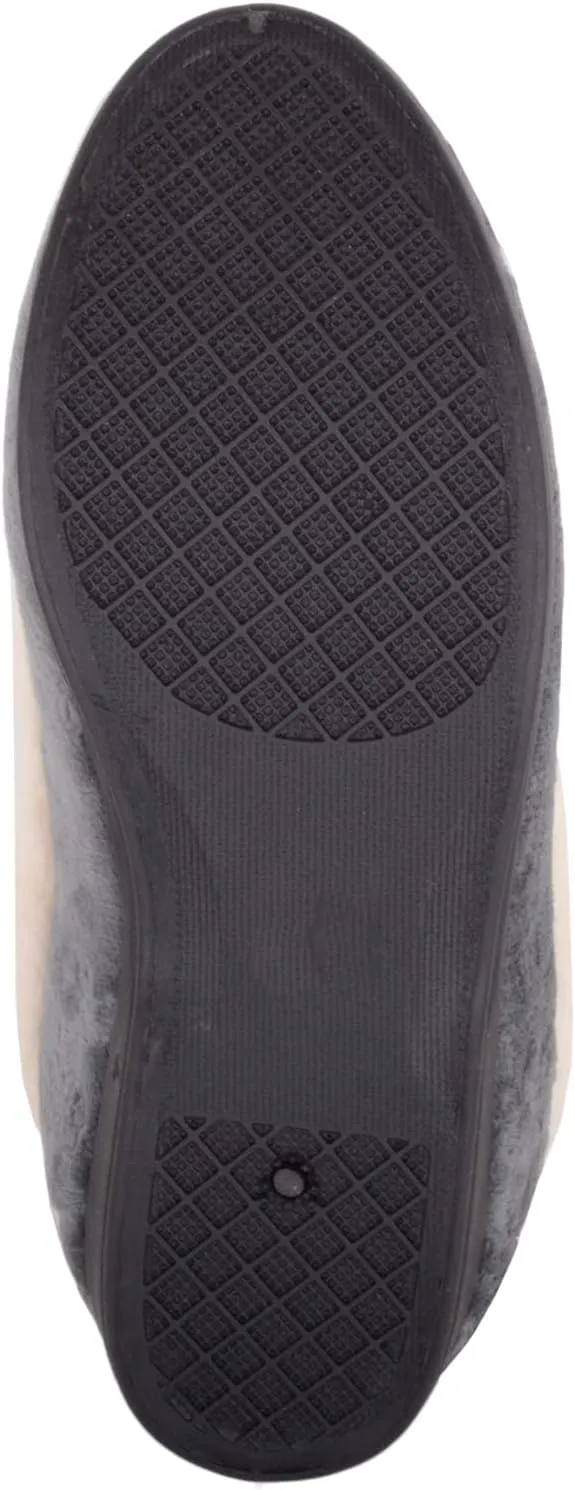 ABSOLUTE FOOTWEAR Womens Easy Slip On Velvet Embossed Floral Slippers