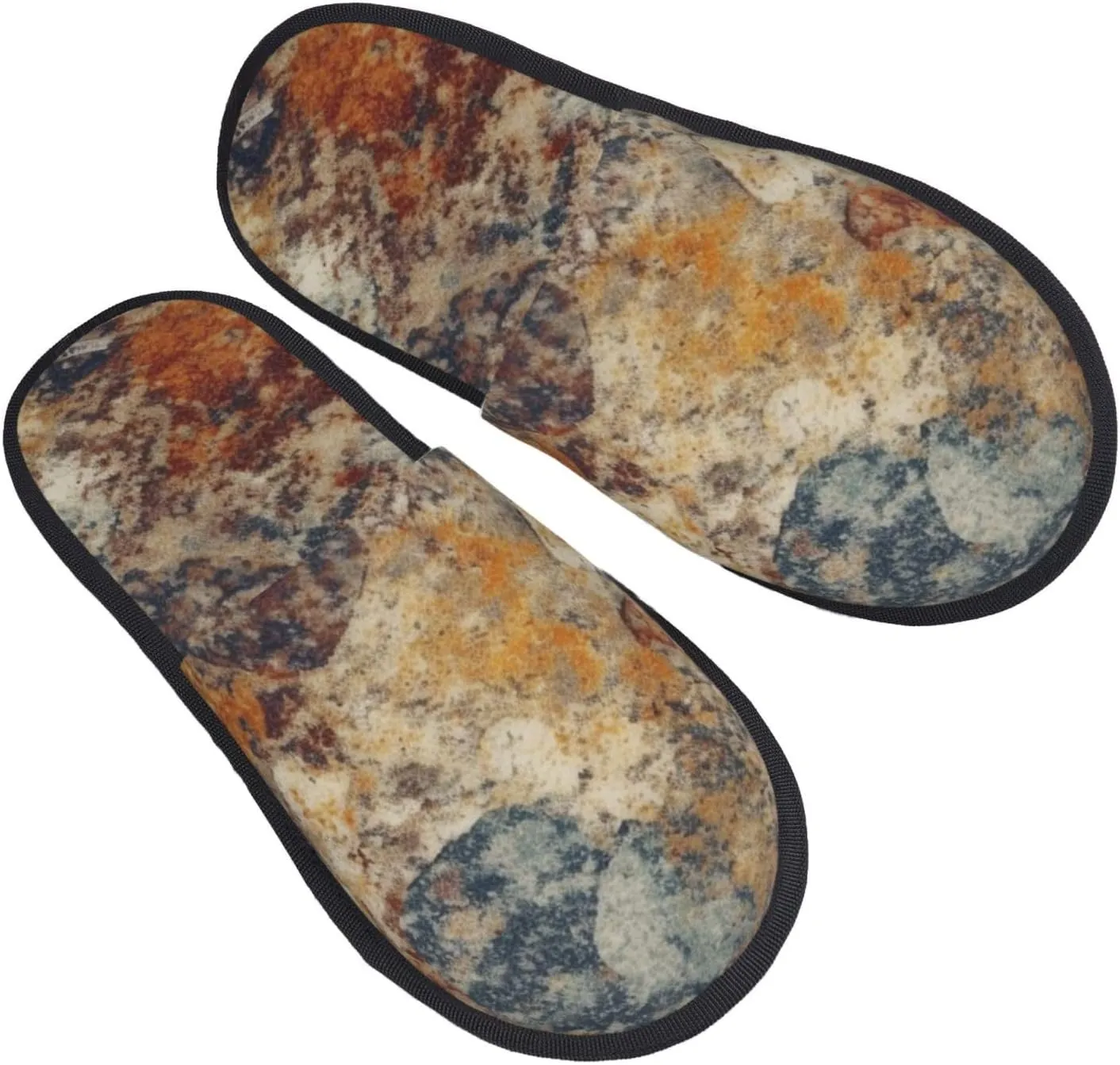 Abstract Granite Women's Slippers Fuzzy Slip-on Slippers Non-slip House Slippers Warm Cozy Bedroom Shoes
