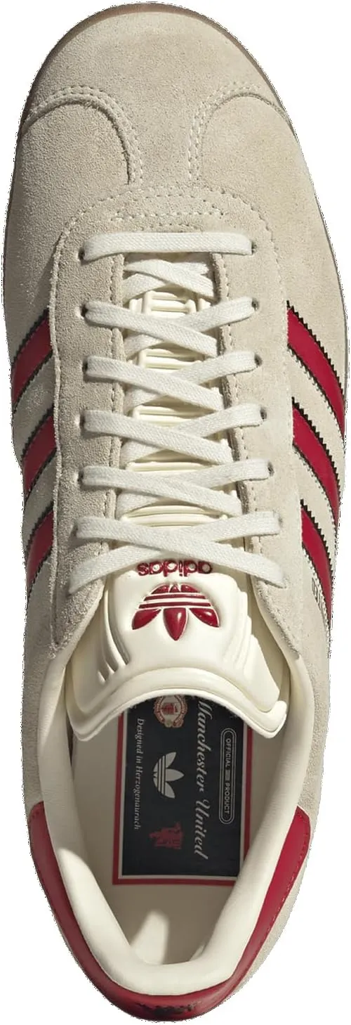 Adidas Gazelle Manchester United - Men's (JS3040, Cream/Core Black)
