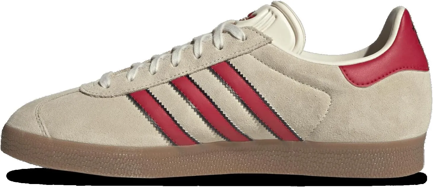 Adidas Gazelle Manchester United - Men's (JS3040, Cream/Core Black)