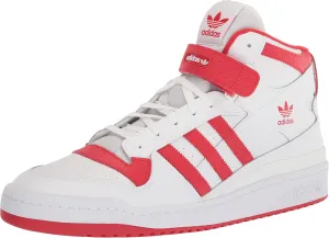 adidas Men's Forum Mid Sneaker, White/Vivid Red/White, 13