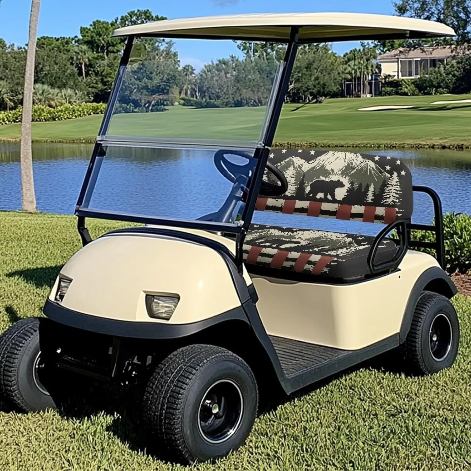 AFPANQZ Breathable Golf Cart Seat Cover - Lightweight, Summer Use, Easy to Clean Club Car Decoration Cover