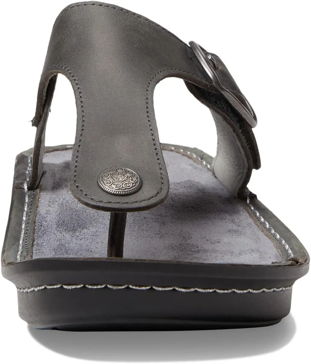 Alegria Women Vella - Timeless Comfort, Arch Support and Travel Style - Casual Flip Flop Slide for Everyday Elegance - Lightweight Leather Thong Sandal