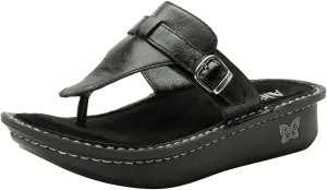Alegria Womens Kennedi - Leather Thong Adjustable Slide Sandal - Timeless Comfort, Arch Support and Stylish Women's Shoe for Everyday Elegance and Slip-Resistant - Nursing and Healthcare Professionals