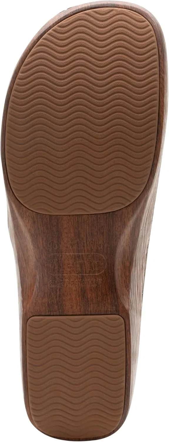 Alegria Women's Origin Orygin Wood Grain Leather Slip On Clog