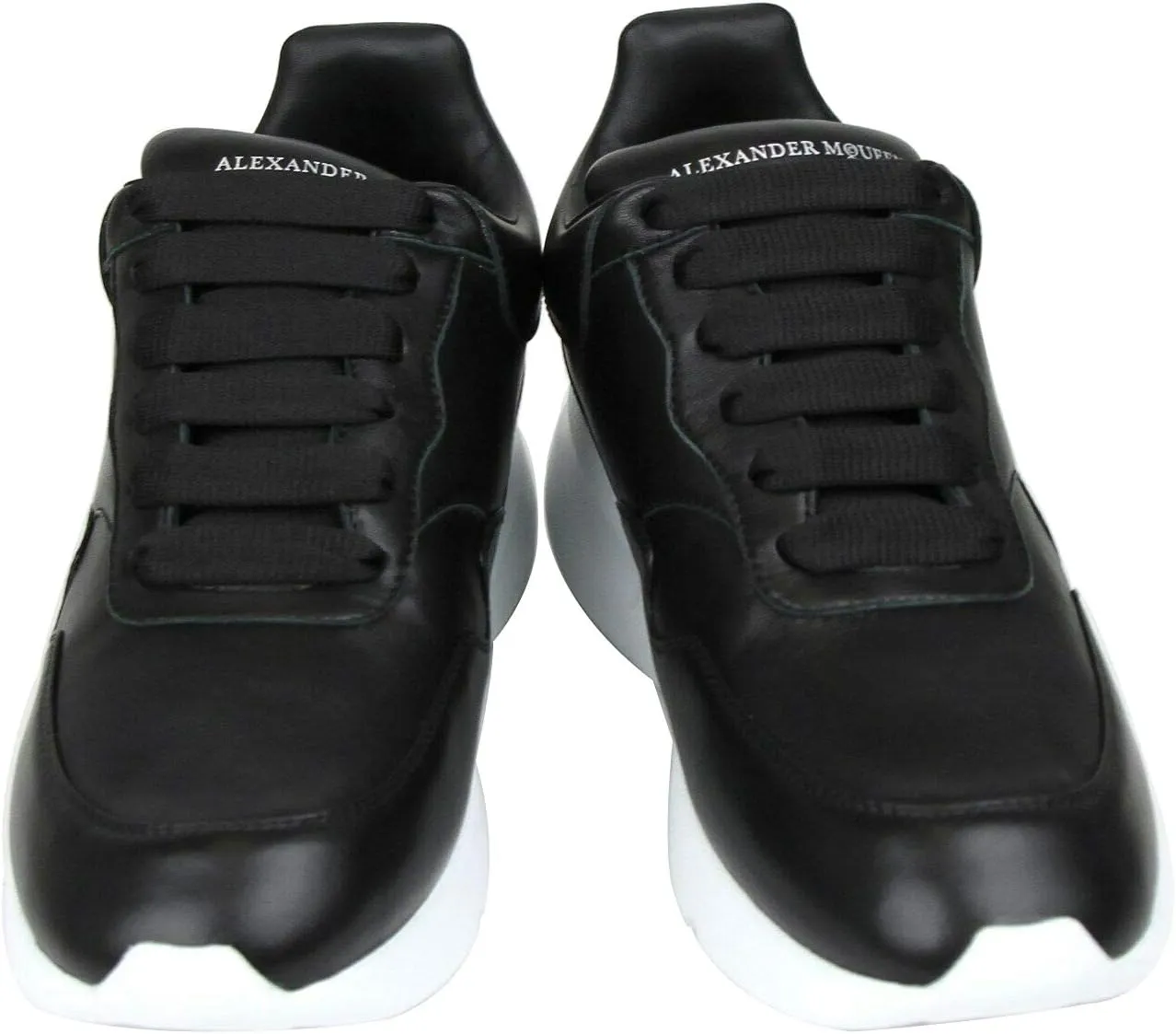 Alexander Mcqueen Men's Black Leather Platform Sneakers 505033 1000