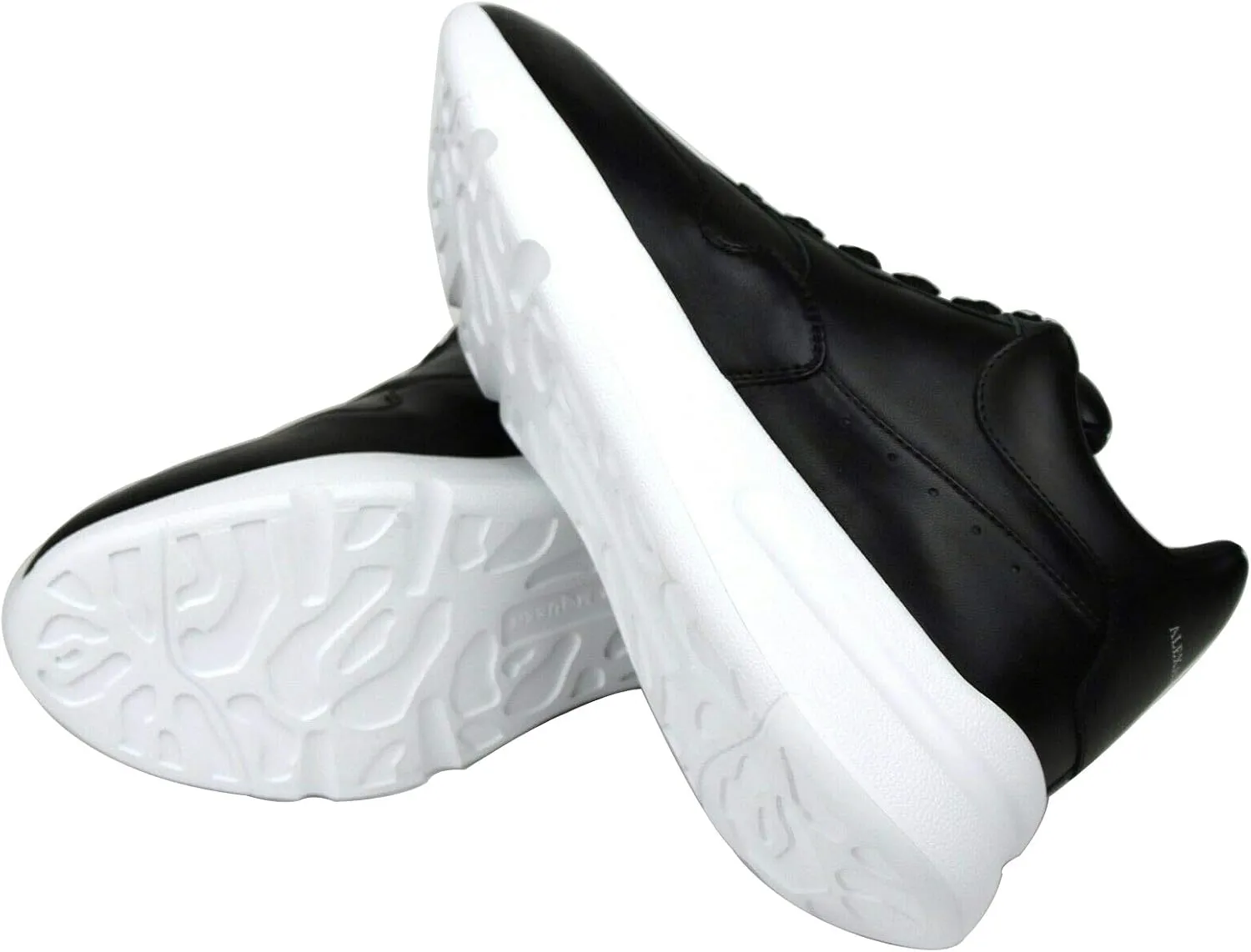Alexander Mcqueen Men's Black Leather Platform Sneakers 505033 1000