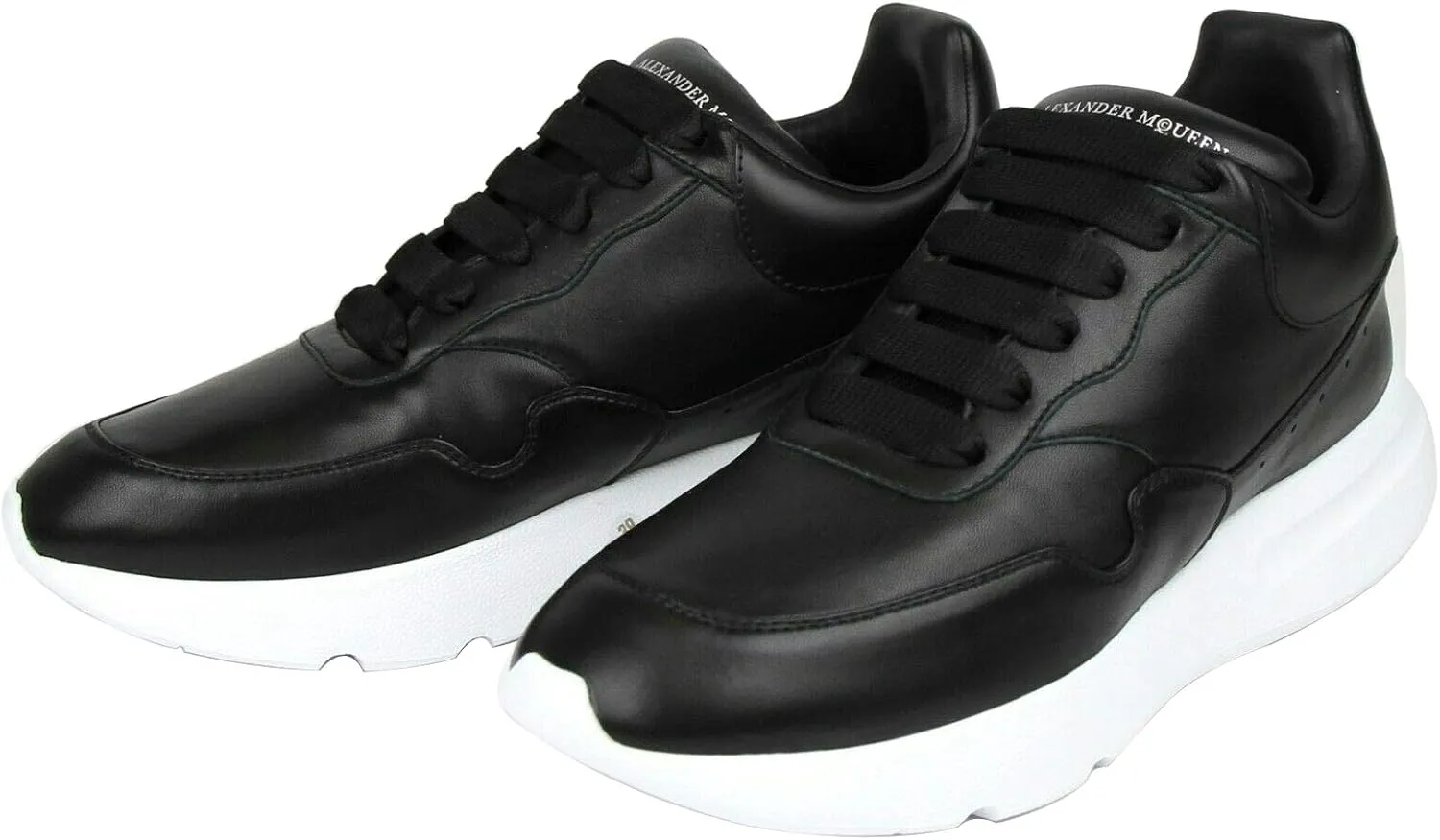 Alexander Mcqueen Men's Black Leather Platform Sneakers 505033 1000