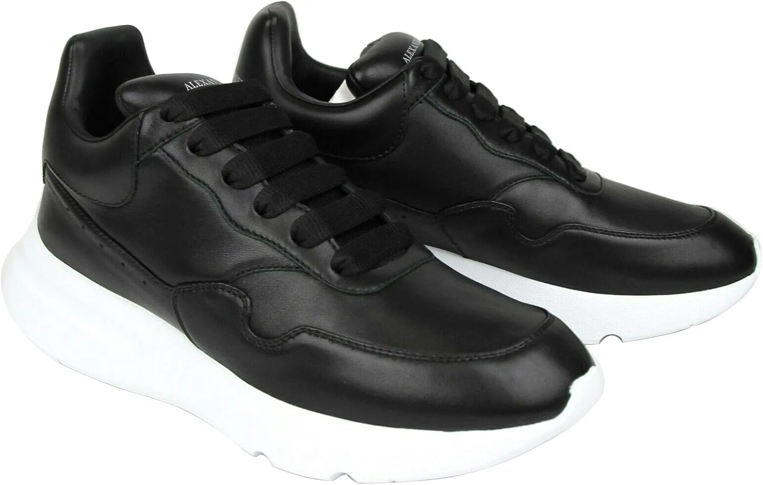 Alexander Mcqueen Men's Black Leather Platform Sneakers 505033 1000