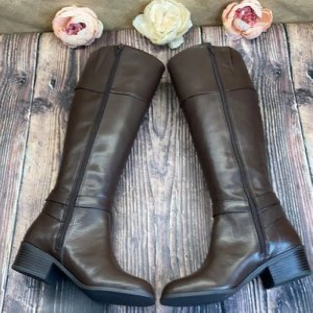 Alfani Brown Leather Berniee Boots 7