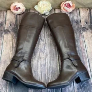 Alfani Brown Leather Berniee Boots 7