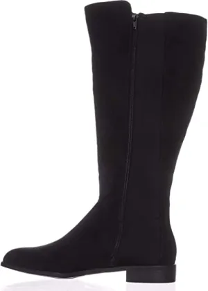 Alfani Womens pippaa Almond Toe Knee High Fashion Boots, Black Micro, Size 5.0