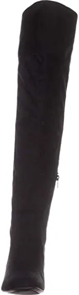 Alfani Womens pippaa Almond Toe Knee High Fashion Boots, Black Micro, Size 5.0