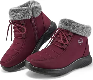 Alicegana Winter Boots for Women 2025 Warm Fur Lined Snow Shoes Slip on Ankle Booties Comfortable Anti Slip Outdoor Boots