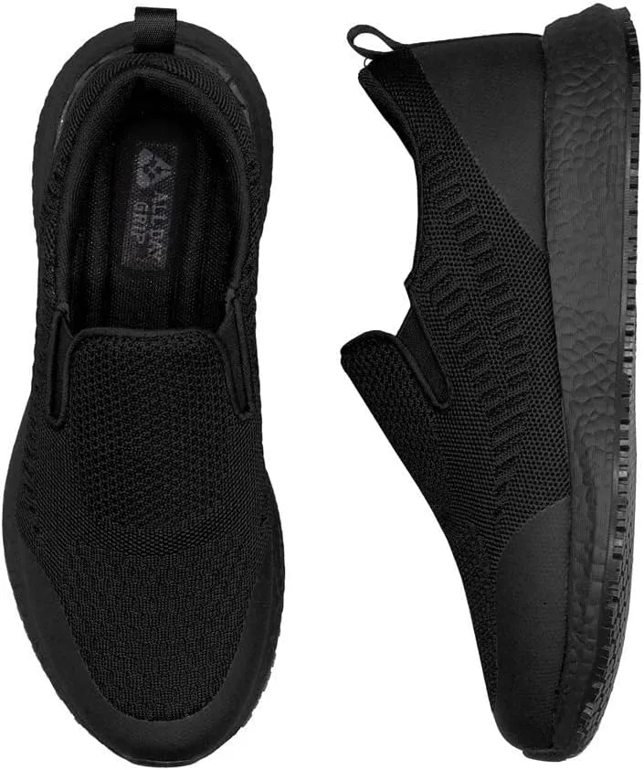 ALL DAY GRIP Women's Comfortable Ultra Slip-Resistant Shoes. Slip On Non Slip Work Sneakers for Healthcare and Food Service Workers.
