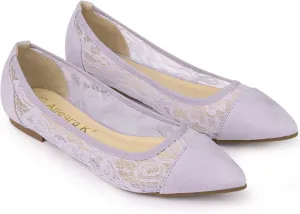 Allegra K Women's Pointed Toe Slip On Mesh Flats