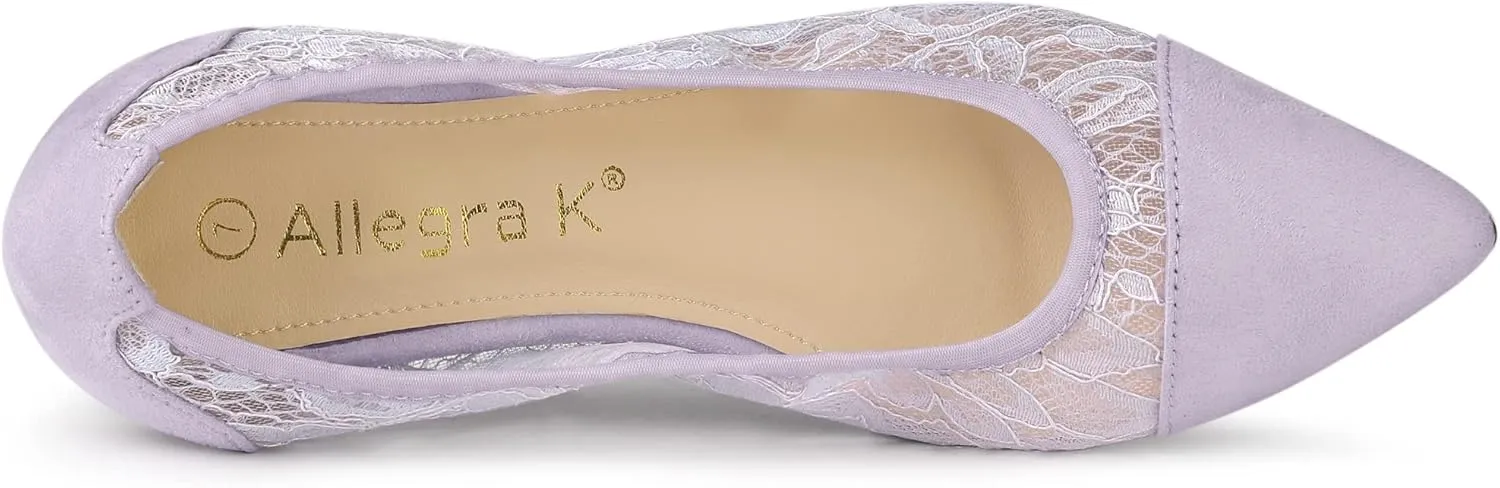 Allegra K Women's Pointed Toe Slip On Mesh Flats