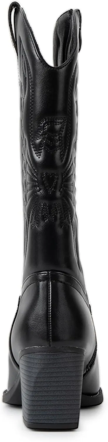 Alpine Swiss Sadie Womens Cowboy Boots Western Cowgirl Boots Mid Calf Chunky Block High Heel Booties