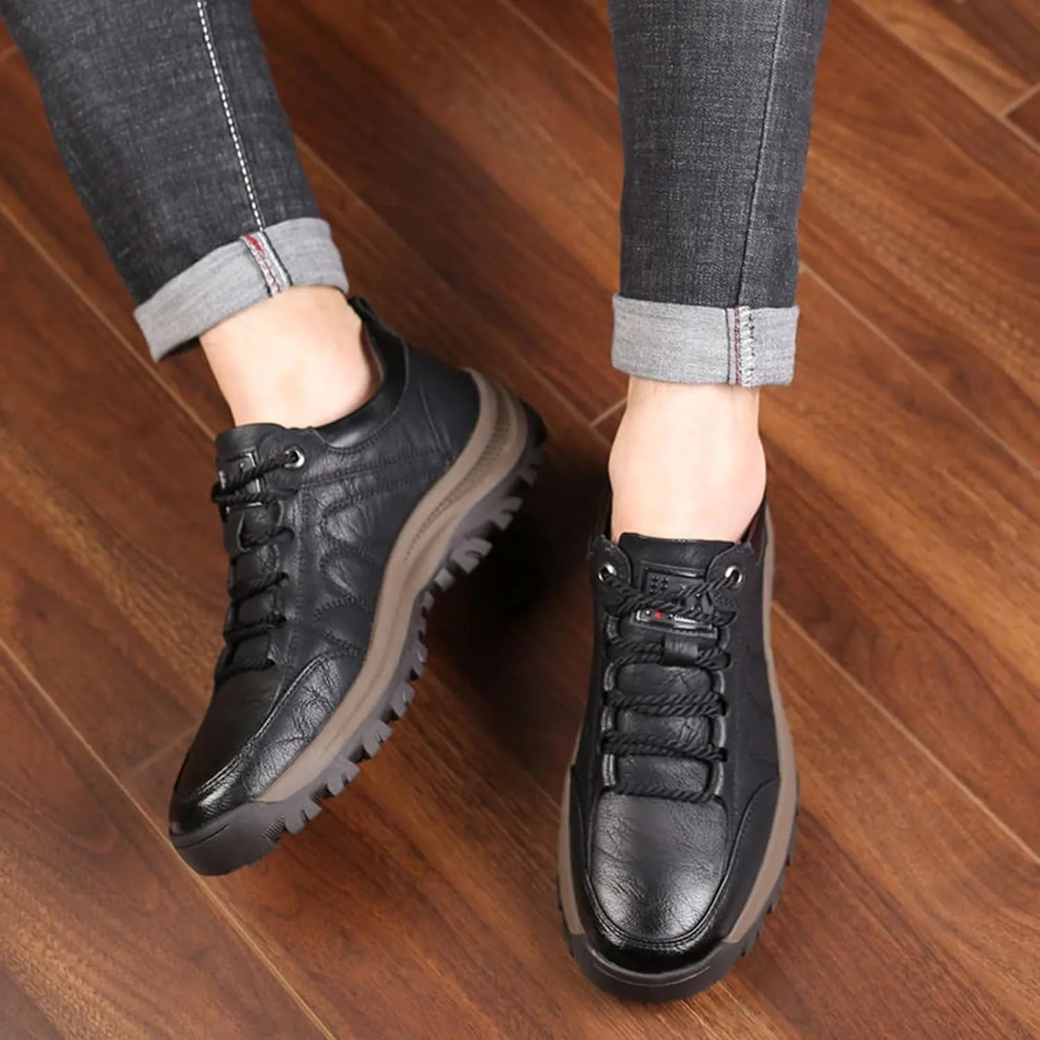 and Winter Single Cotton Casual Shoes Men's Hiking Sneakers Cotton Shoes Thickened and Warm Street Men