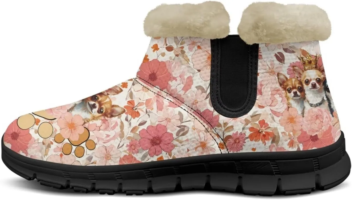 Ankle Boots for Women Waterproof Anti-Slip Warm Fur Lined Winter Fuzzy Boot Outdoor Comfortable Insulated Slip On Booties Shoes for Hiking Walking
