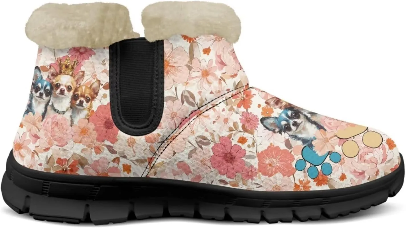 Ankle Boots for Women Waterproof Anti-Slip Warm Fur Lined Winter Fuzzy Boot Outdoor Comfortable Insulated Slip On Booties Shoes for Hiking Walking