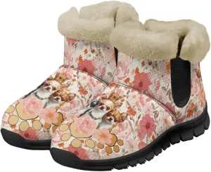 Ankle Boots for Women Waterproof Anti-Slip Warm Fur Lined Winter Fuzzy Boot Outdoor Comfortable Insulated Slip On Booties Shoes for Hiking Walking