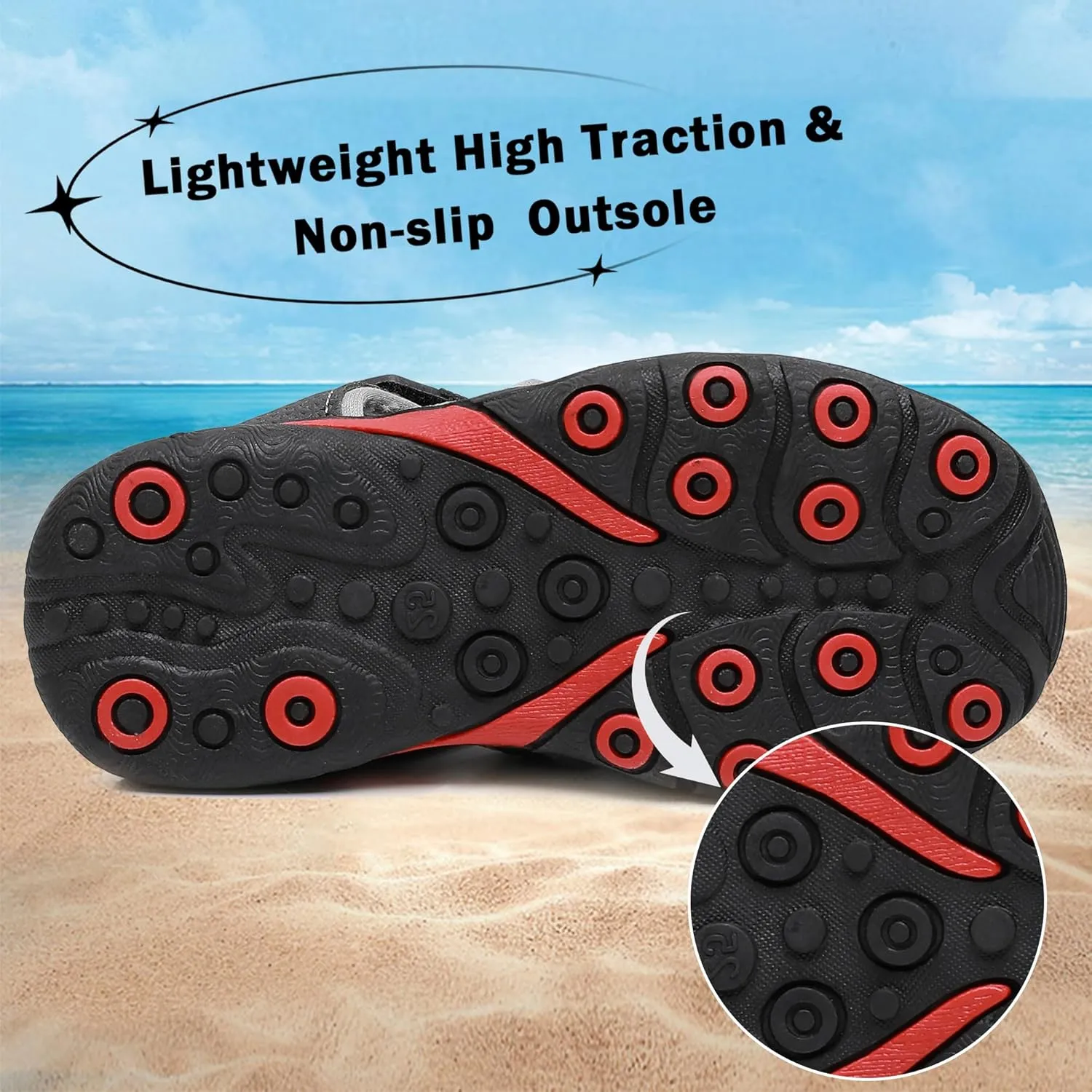 Apakowa Kids Boys Sandals Summer Outdoor Athletic Double Strap Closed-Toe Beach Sandals Sport (Toddler/Little Kid)