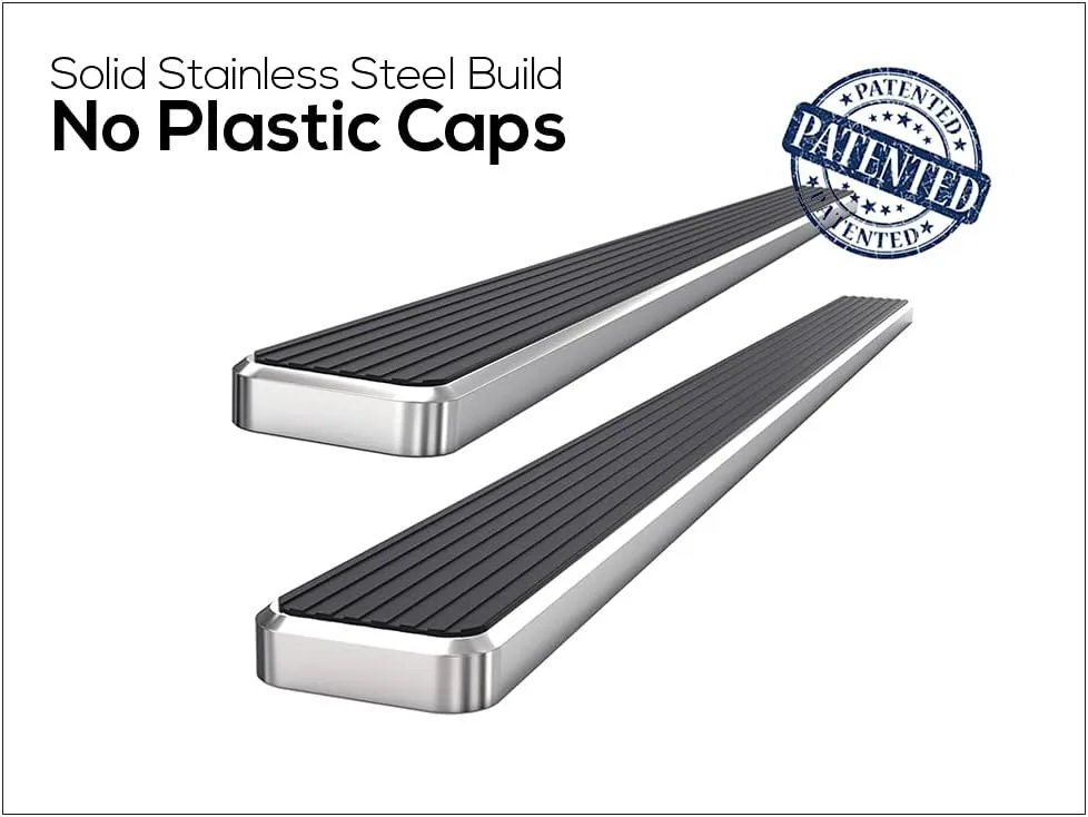 APS (304 Stainless Steel Polished Silver 6 inches Running Boards Nerf Bars Side Steps Compatible with Chevy Suburban 2021-2025