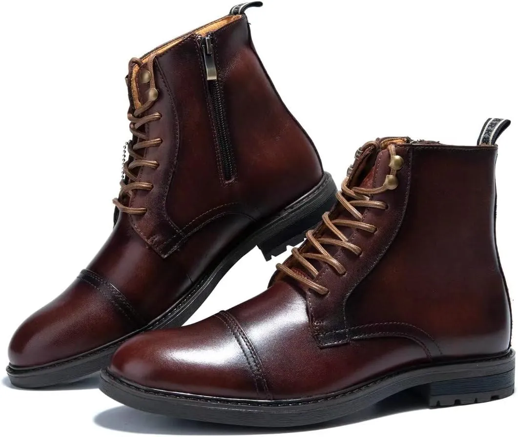 Arkbird Mens Chelsea Boots, Stylish and Comfort Leather Chukka Ankle Boots with Zipper