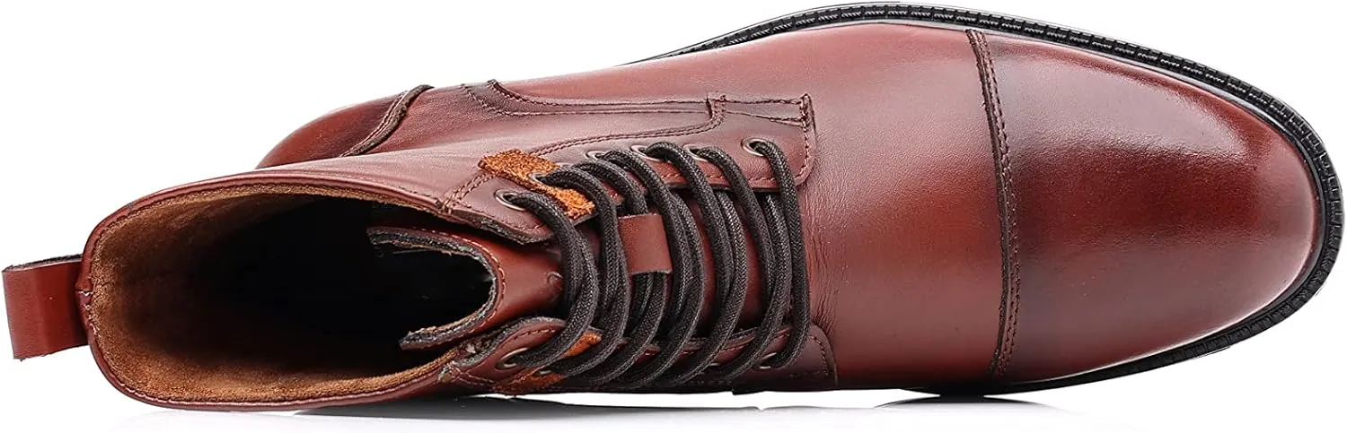 Arkbird Men's Motocycle Combat Boots, Comfortable Stylish Lace Up Fashion Casual Boot For Men