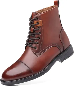 Arkbird Men's Motocycle Combat Boots, Comfortable Stylish Lace Up Fashion Casual Boot For Men