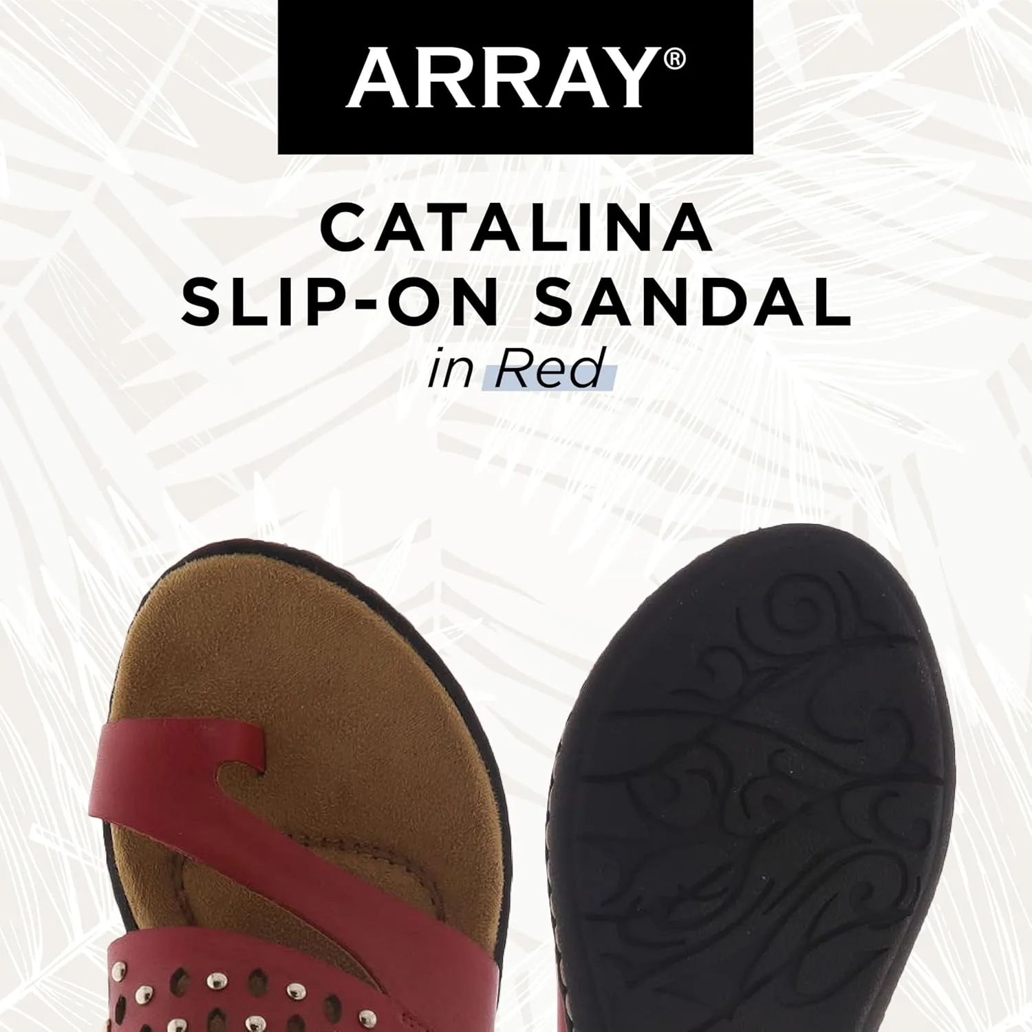 ARRAY Women's Catalina Leather Slip-On Sandal with Studs