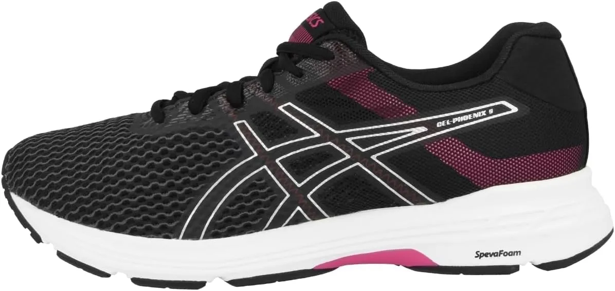 ASICS Gel-Pheonix 9 Womens Running Trainers T872N Sneakers Shoes (UK 4 US 6 EU 37, Black Silver red 9093)
