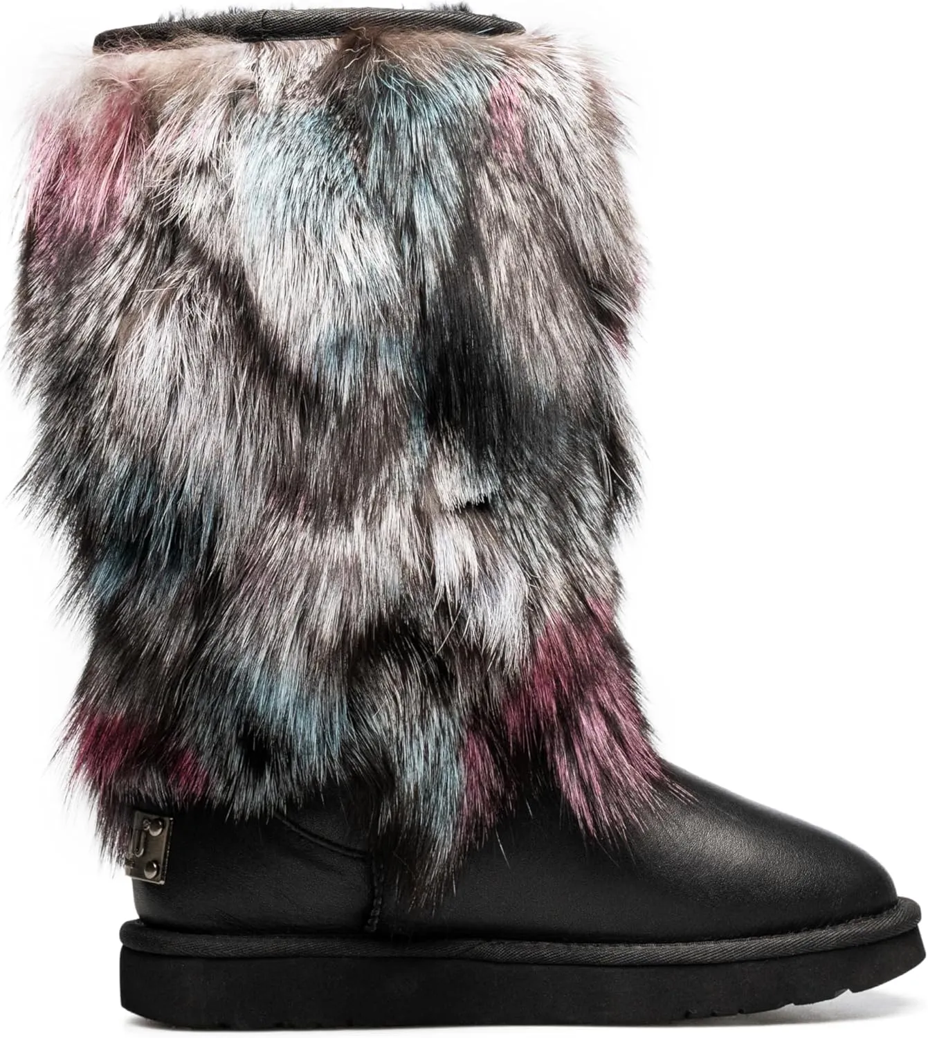 AU&MU Aumu Women's Fur Boot Furry Fluffy Mid-Calf Boots Warm Comfortable Outdoor Snow boots