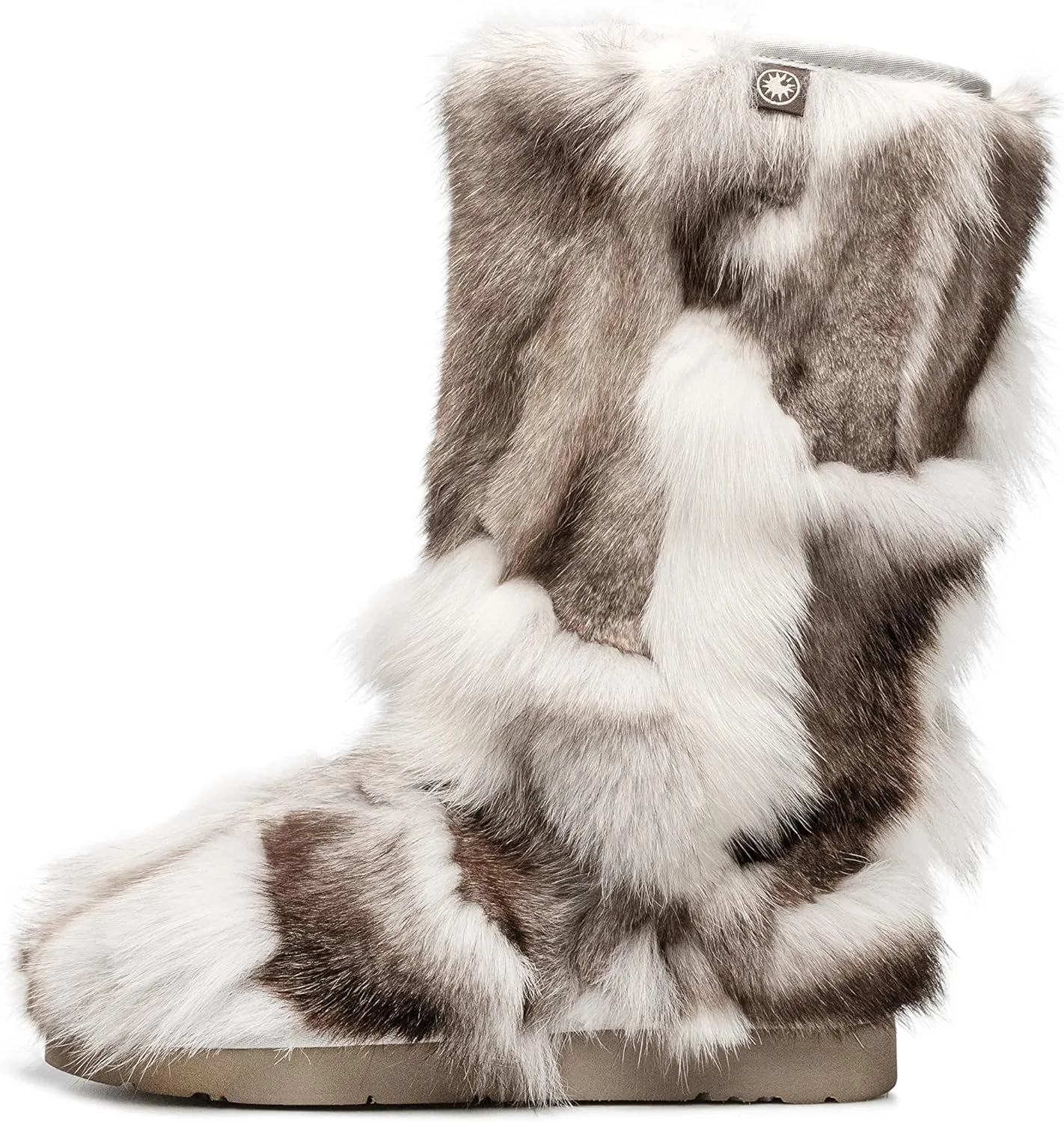 AU&MU Aumu Women's Fur Boot Furry Fluffy Mid-Calf Boots Warm Comfortable Outdoor Snow boots