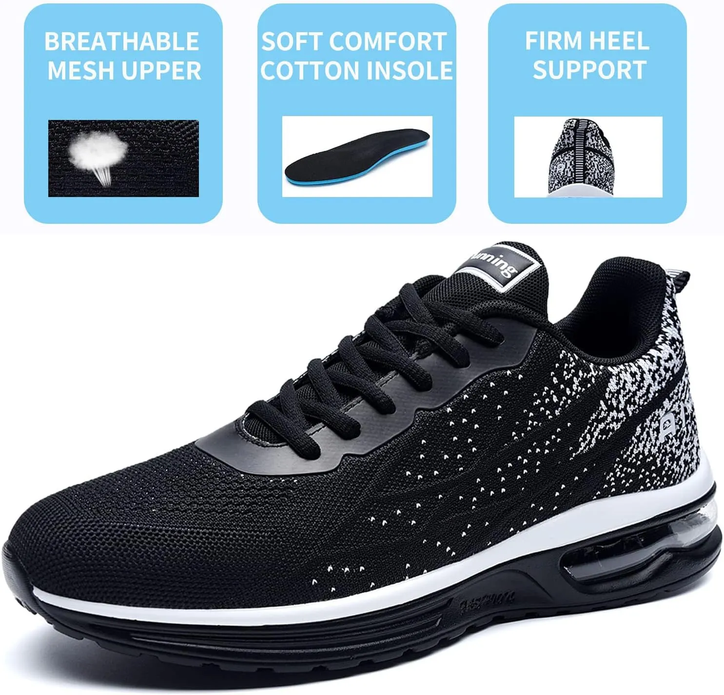 AUPERF Men's Air Running Shoes Lightweight Breathable Workout Footwear Walking Sports Tennis Sneaker