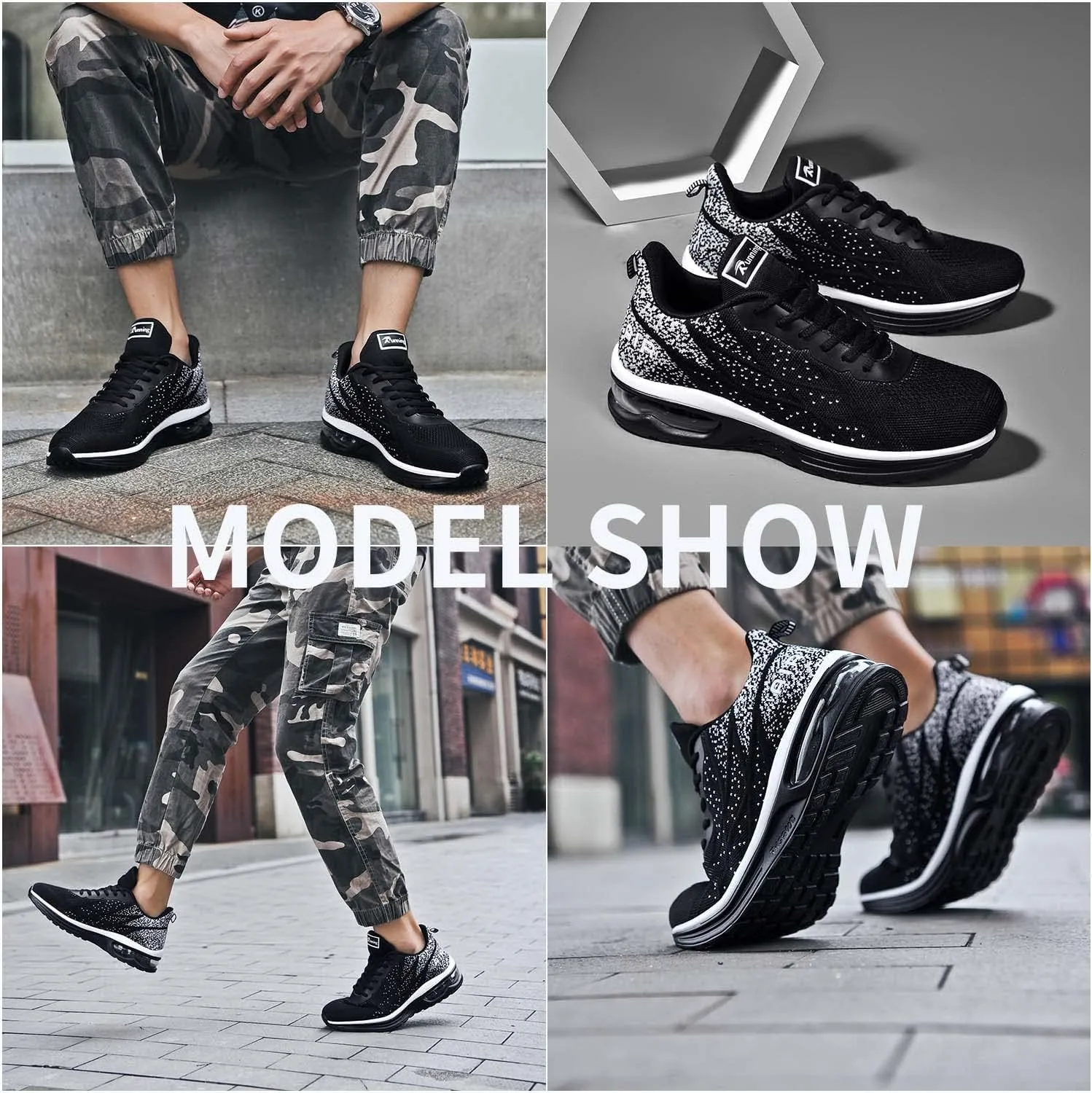AUPERF Men's Air Running Shoes Lightweight Breathable Workout Footwear Walking Sports Tennis Sneaker
