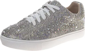 Badgley Mischka Low Top Girl Shoes - Kids Casual Light Sparkly Girls Fashion Sneakers Size Little Kids - Big Kids