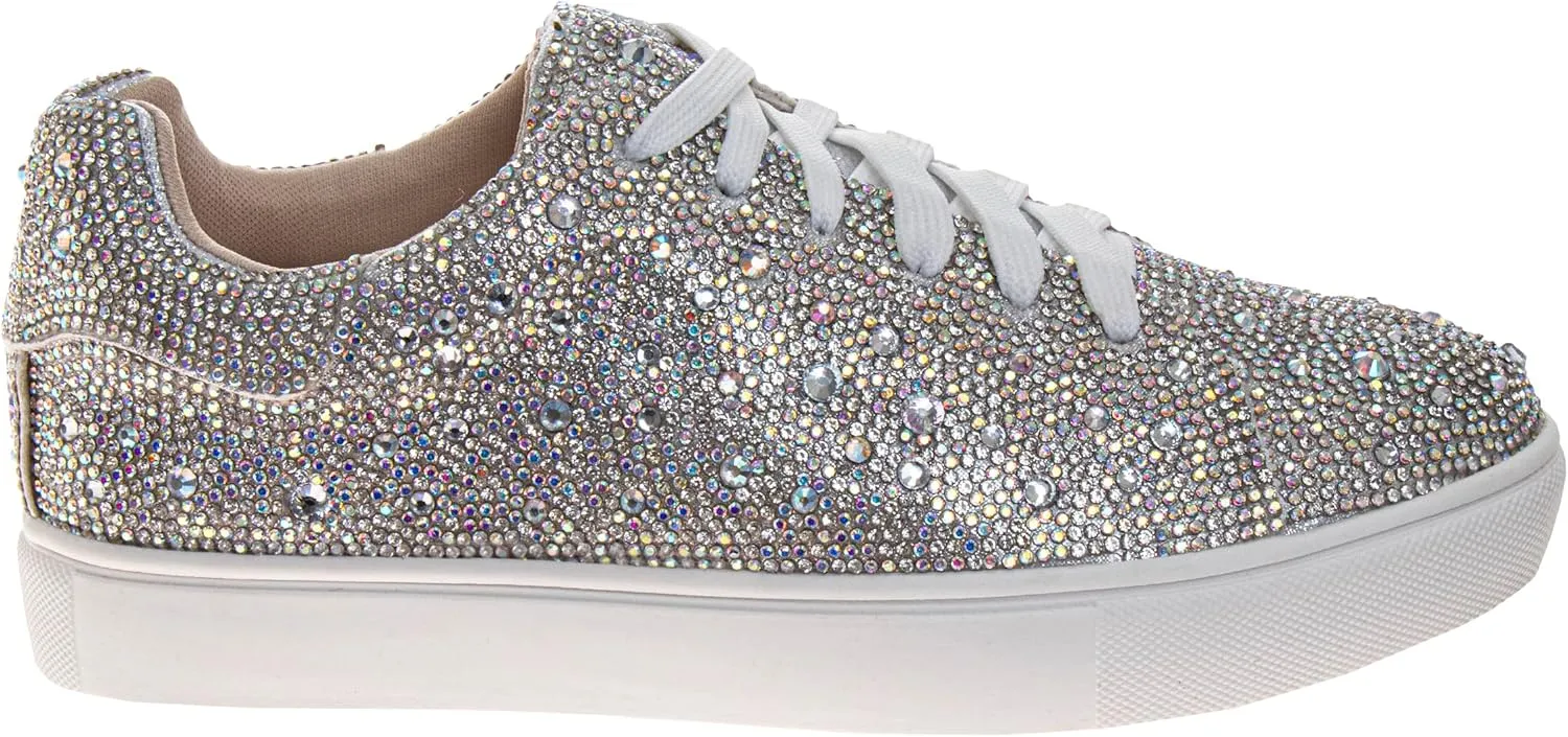 Badgley Mischka Low Top Girl Shoes - Kids Casual Light Sparkly Girls Fashion Sneakers Size Little Kids - Big Kids