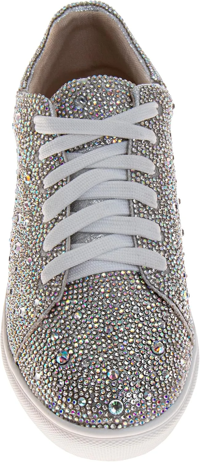 Badgley Mischka Low Top Girl Shoes - Kids Casual Light Sparkly Girls Fashion Sneakers Size Little Kids - Big Kids