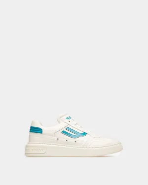 Bally Lift Sneaker in White and Teal Leather